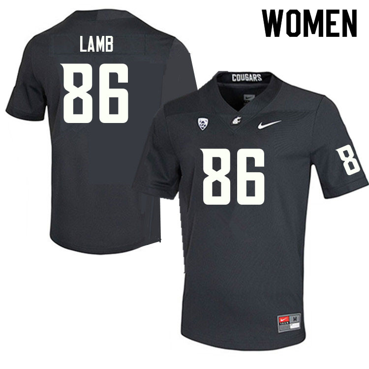 Women #86 Bryson Lamb Washington State Cougars College Football Jerseys Sale-Charcoal